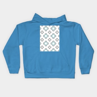 Modern Design White Background Black Blue Diamond Clover Negative Space Simple Print Pattern Mid Mod New School Home Decor Kids Hoodie